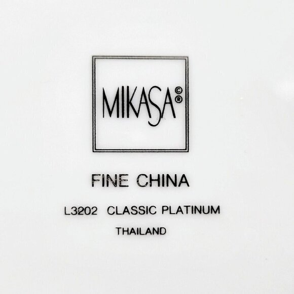 2 Mikasa Classic Platinum Rimmed Soup Pasta Bowls Wide Rim White Platinum L3202 - Picture 7 of 8